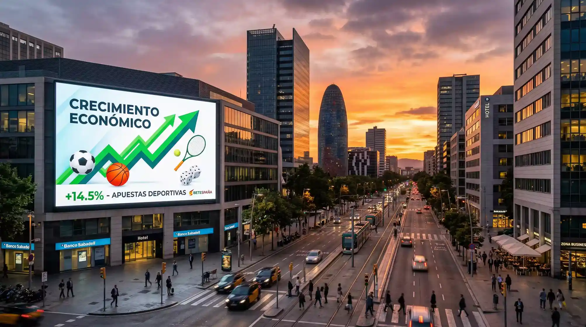Mapa de España con símbolos de apuestas deportivas y gráfico de crecimiento